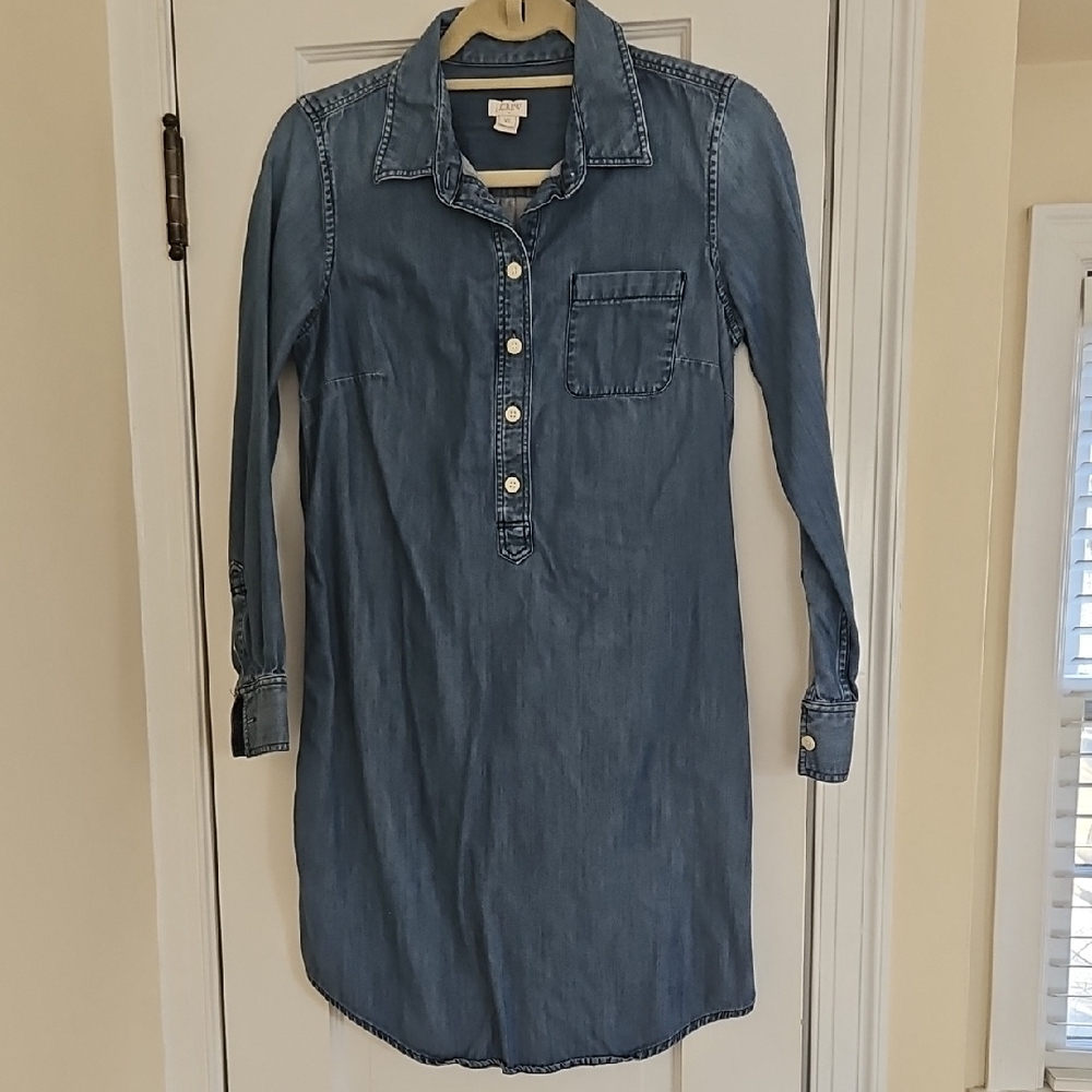 J. Crew Factory Blue Long Sleeve Dress